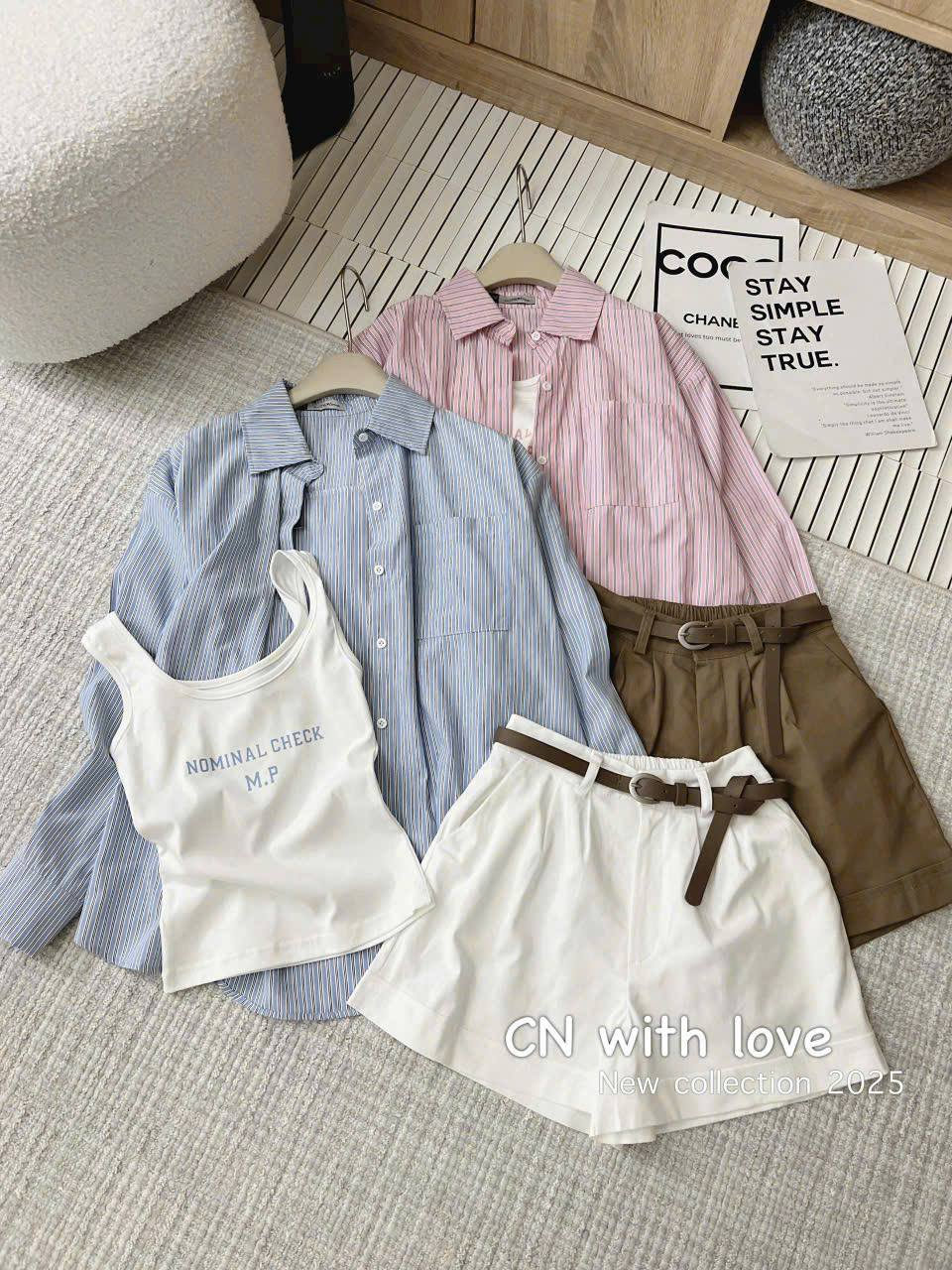  Set áo sơ mi kẻ + quần B10 