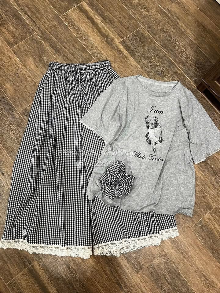  bộ áo phông quần kẻ + dây B33 