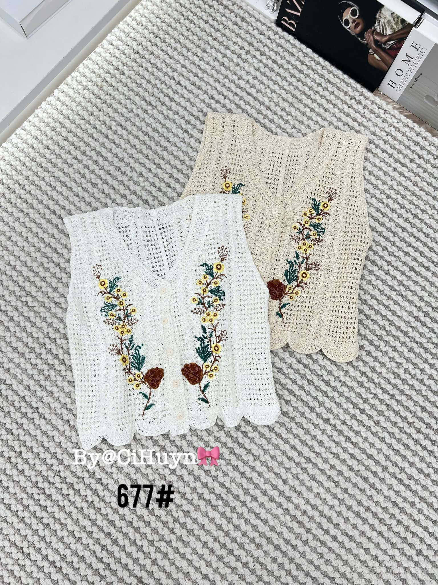  Áo lưới thêu hoa sát nách H35 