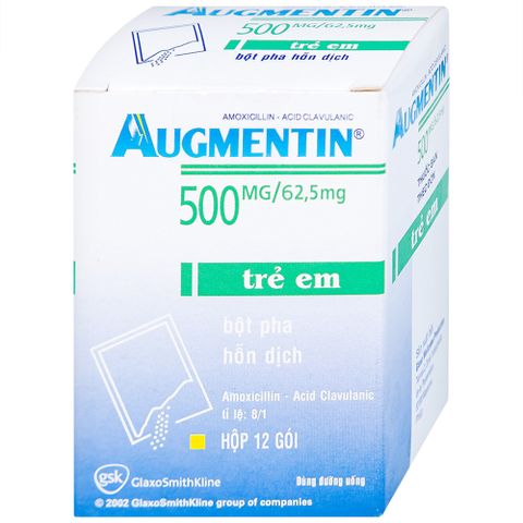  Bột Augmentin 500mg/62.5mg GSK điều trị nhiễm khuẩn (12 gói) 