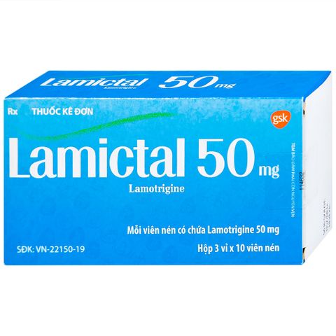  Viên nén Lamictal 50mg GSK điều trị động kinh và phòng ngừa bệnh rối loạn lưỡng cực (3 vỉ x 10 viên) 