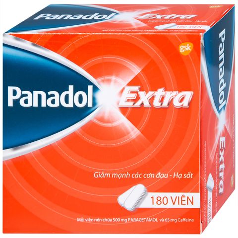  Viên nén Panadol Extra đỏ GSK giảm mạnh các cơn đau, hạ sốt, điều trị đau đầu, đau lưng (15 vỉ x 12 viên) 