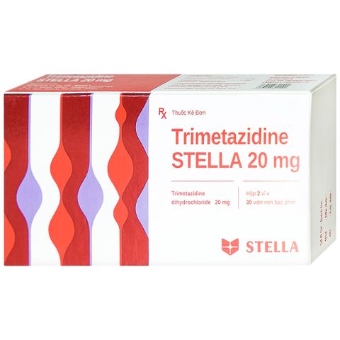  Thuốc Trimetazidine Stella 20mg điều trị đau thắt ngực ổn định (2 vỉ x 30 viên) 