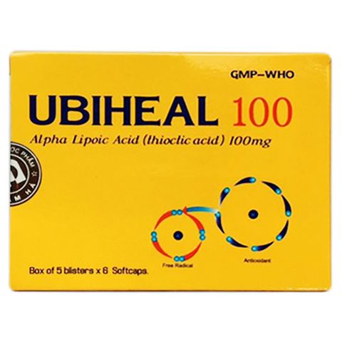  Thuốc Ubiheal 100 Nam Hà điều trị các rối loạn cảm giác do bệnh thần kinh đái tháo đường (5 vỉ x 6 viên) 