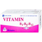  Thuốc Vitamin B1 - B6 - B12 Mekophar điều trị thiếu hụt Vitamin nhóm B (10 vỉ x 10 viên) 
