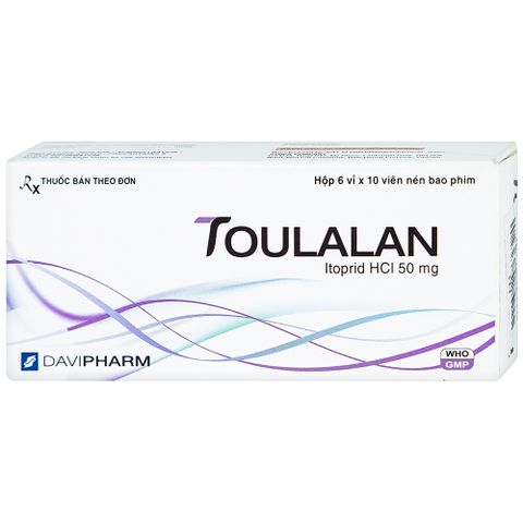  Thuốc Toulalan Davipharm điều trị triệu chứng về dạ dày (6 vỉ x 10 viên) 