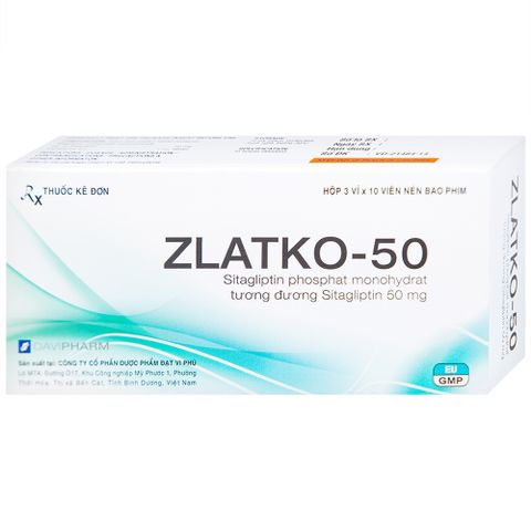  Thuốc Zlatko-50 DaviPharm điều trị đái tháo đường tuýp 2 (3 vỉ x 10 viên) 