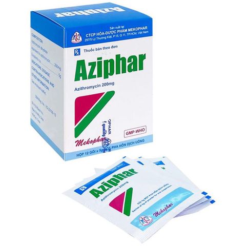  Bột Aziphar 200 Mekophar điều trị nhiễm khuẩm (12 gói x 5g) 