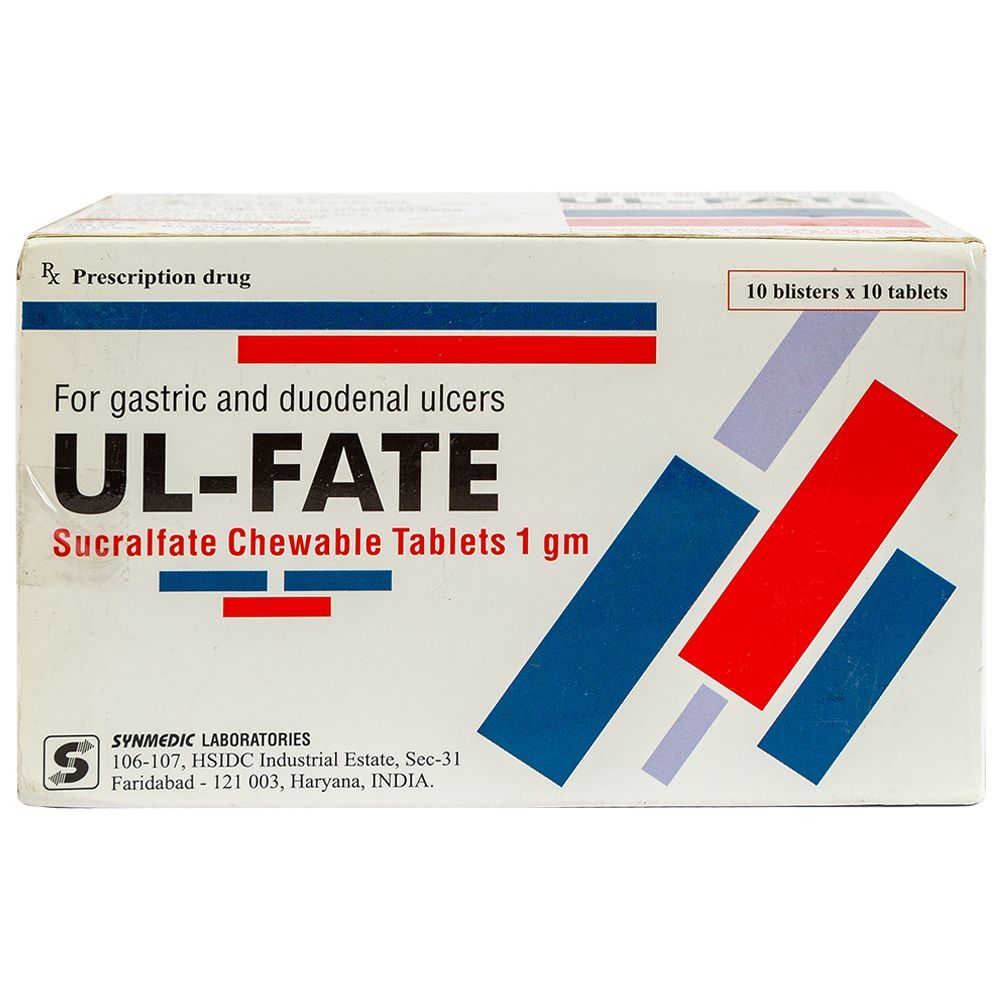  Viên nhai UL- Fate Synmedic điều trị viêm loét dạ dày, tá tràng (10 vỉ x 10 viên) 