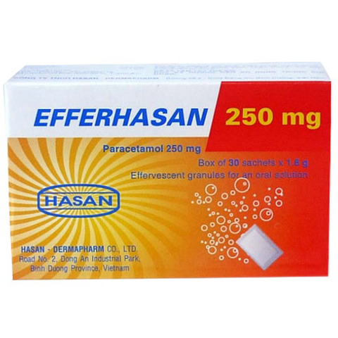  Bột sủi EfferHasan 250mg giảm đau, hạ sốt (30 gói) 
