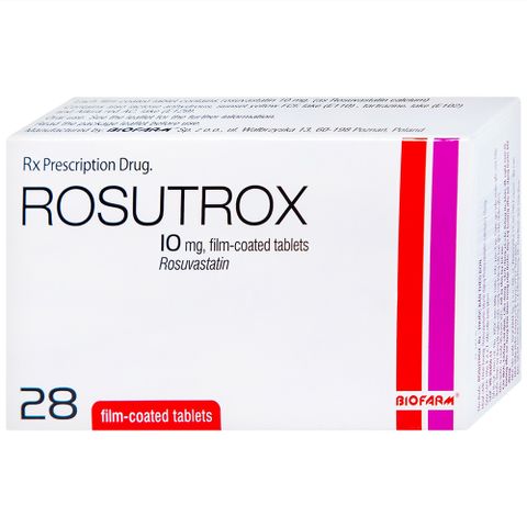  Thuốc Rosutrox Biofarm điều trị tăng cholesterol máu (4 vỉ x 7 viên) 