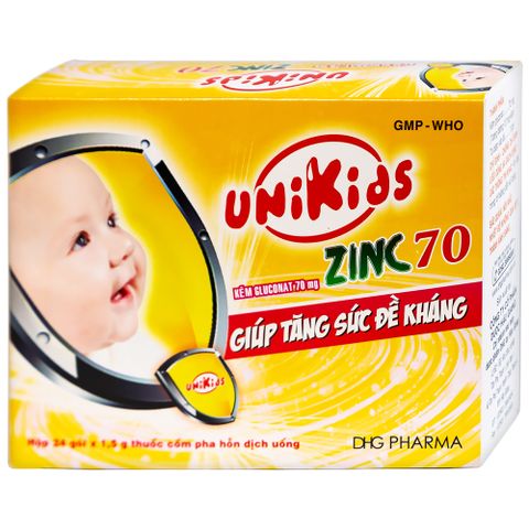  Cốm Unikids Zinc 70 DHG tăng cường sức đề kháng (24 gói x 1.5g) 