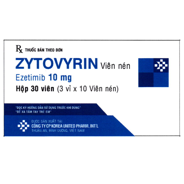  Thuốc Zytovyrin Korea United điều trị tăng cholesterol máu nguyên phát (3 vỉ x 10 viên) 