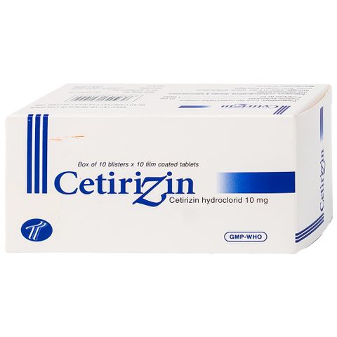  Thuốc Cetirizin 10mg Trường Thọ trị ngứa ngoài da do dị ứng (10 vỉ x 10 viên) 