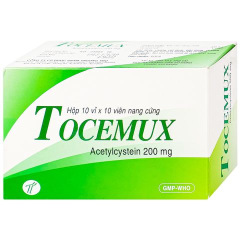  Thuốc Tocemux điều trị tiêu chất nhầy, bệnh lý hô hấp có đờm (10 vỉ x 10 viên) 