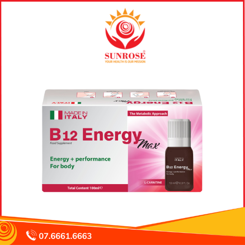  B12 ENERGY MAX 10 chai – Cung Cấp Năng Lượng, Tăng Cường Sức Khỏe (TPBVSK) 