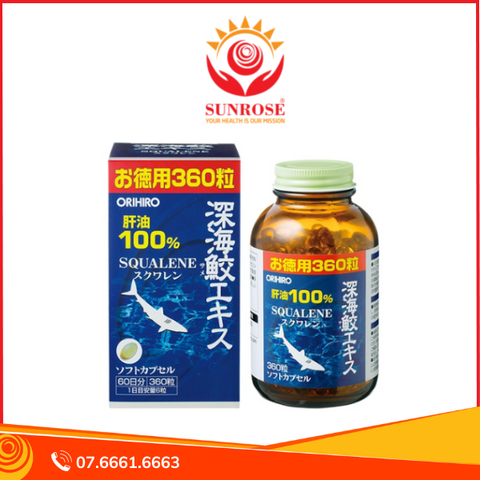  Thực phẩm bảo vệ sức khỏe ORIHIRO Deep sea Shark liver oil extract Capsule Economical bottle - 360 viên 