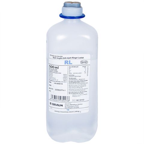  Dịch truyền Ringer Lactat With 5% Glucose B.Braun điều trị mất nước nặng (500ml) 