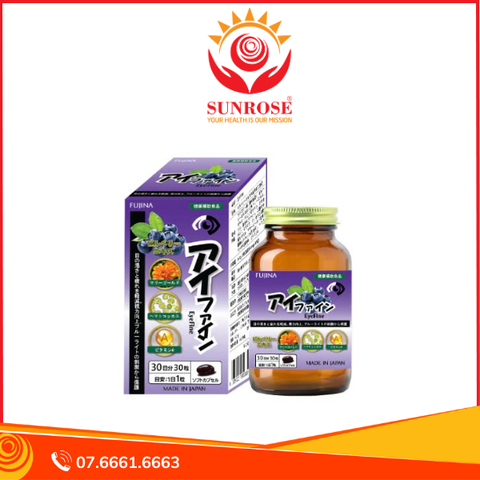  EyeFine - Viên uống hỗ trợ cải thiện thị lực, giảm khô mắt, mỏi mắt, Nhật Bản, Hộp 30 viên 