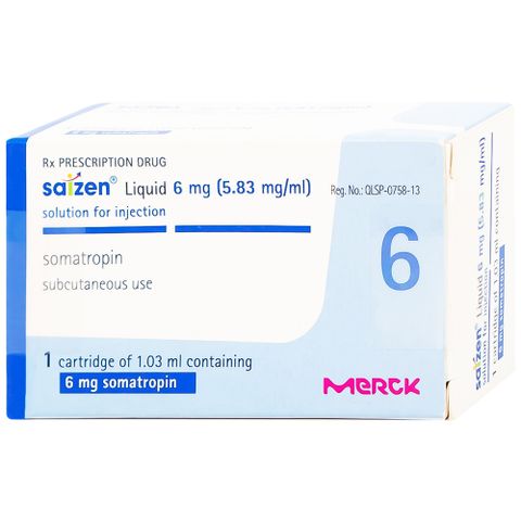  Dung dịch tiêm Saizen Liquid 6mg Merck điều trị chậm tăng trưởng (Hộp 1 ống) 