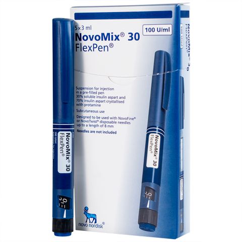  Bút tiêm NovoMix 30 FlexPen Novo Nordisk điều trị đái tháo đường (5 cây x 3ml) 