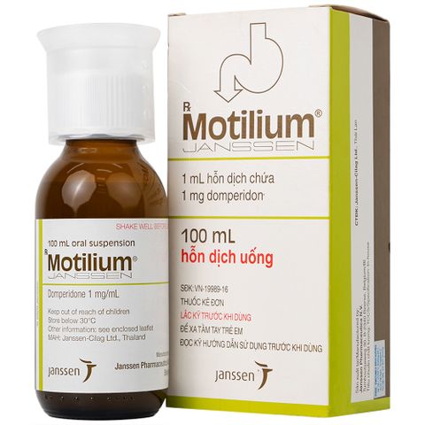  Hỗn dịch uống Motilium Janssen điều trị triệu chứng nôn và buồn nôn (100ml) 