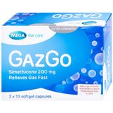  Thuốc GazGo MEGA We care điều trị khó chịu, căng đau, trướng bụng (3 vỉ x 10 viên) 