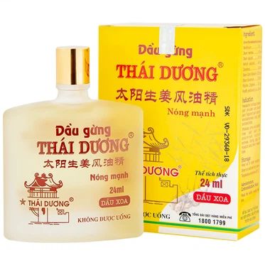  Dầu gừng Thái Dương điều trị đau đầu, đau lưng, đau dây thần kinh vai gáy (24ml) 