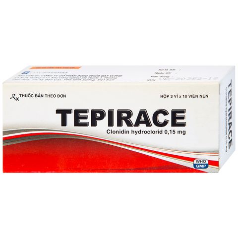  Thuốc Tepirace Davipharm điều trị tăng huyết áp (3 vỉ x 10 viên) 