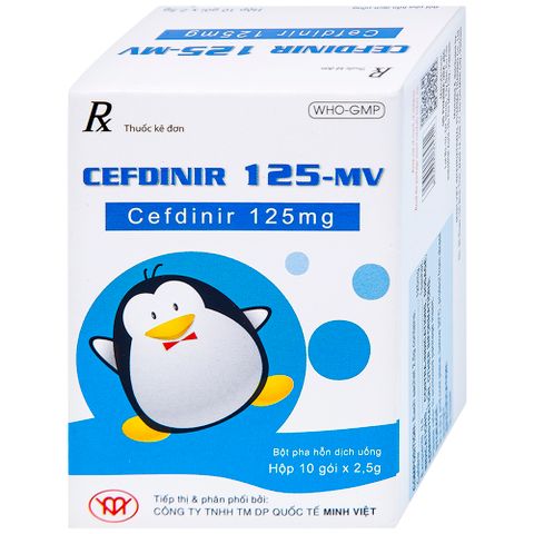  Bột pha hỗn dịch uống Cefdinir 125 - MV USP điều trị nhiễm khuẩn (10 gói) 