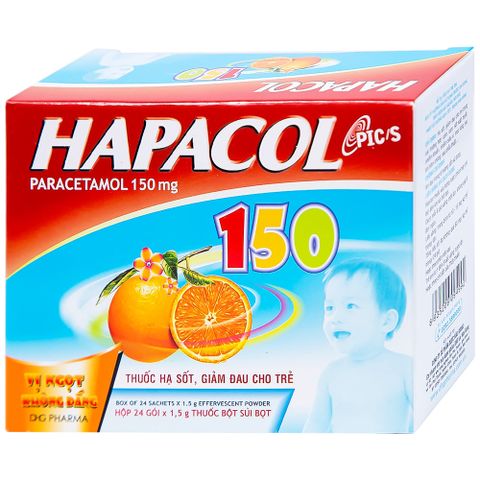  Bột Hapacol 150 DHG giảm đau, hạ sốt (24 gói) 