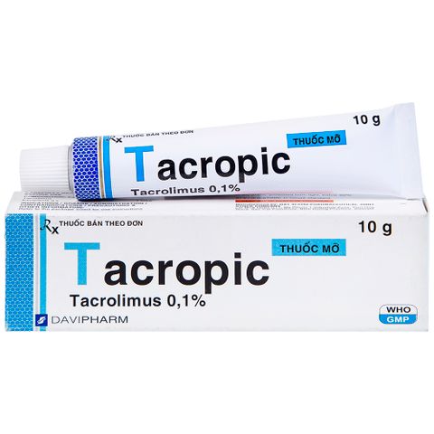  Thuốc mỡ Tacropic Tacrolimus 0,1% Davipharm điều trị chàm thể tạng (10g) 