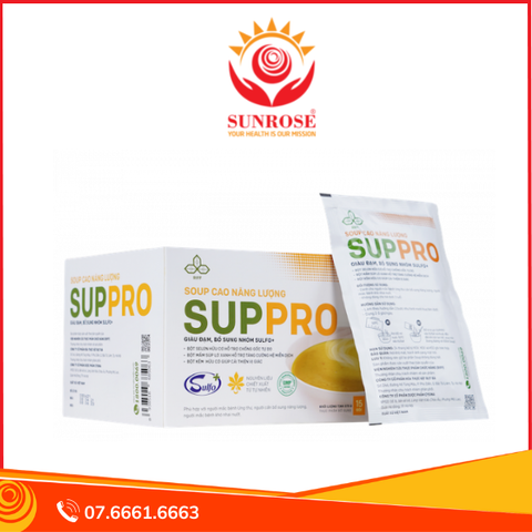  SUPPRO gói uống Tpbvsk - Dinh Dưỡng Cao Năng Lượng, Giàu Đạm, Vị Gạo Sữa, Xuất xứ Việt Nam, Hộp/15 gói 