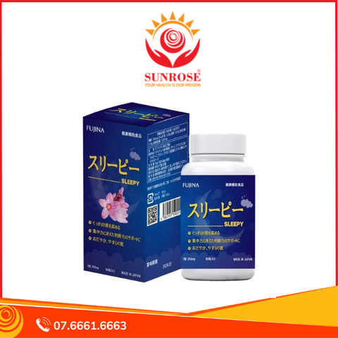  SLEEPY - Viên uống Hỗ Trợ Ngủ Ngon, Hàng chuẩn Nhật Bản, Lọ 80 viên 