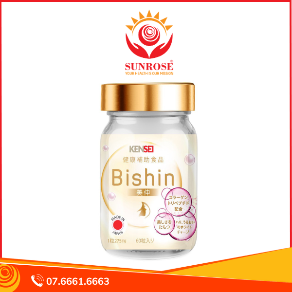  BISHIN TRIPEPTIDE COLLAGEN viên uống Tpbvsk -  Hỗ Trợ Làm Đẹp Da, Hàng chuẩn Nhật Bản, Hộp 60 viên 