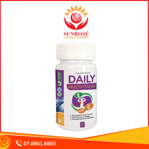  DAILY MULTIVITAMIN viên uống Tpbvsk - Bổ sung Vitamin và Khoáng Chất, Hàng chuẩn Việt Nam, Hộp 60 viên 