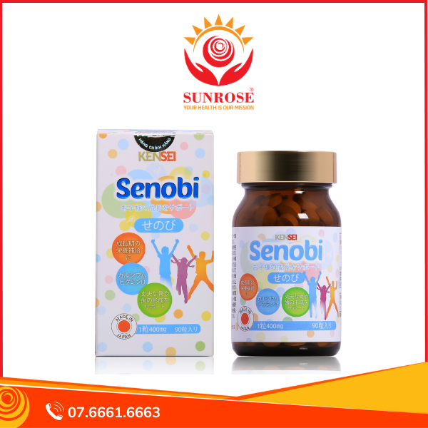  SENOBI Viên uống Tpbvsk - Hỗ trợ tăng chiều cao cho trẻ em, Hàng chuẩn Nhật Bản, Hộp 90 viên 