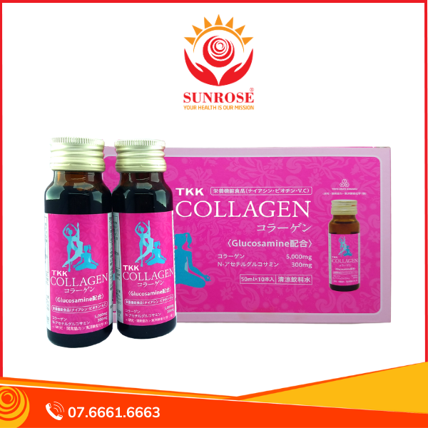  COLLAGEN TKK GLUCOSAMINE Nước uống Tpbvsk – Giúp cơ thể khỏe mạnh, Hàng chuẩn Nhật Bản, Hộp 10 chai. 