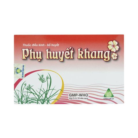  Thuốc điều kinh bổ huyết Phụ Huyết Khang YPharco điều trị rối loạn kinh nguyệt (5 vỉ x 10 viên) 