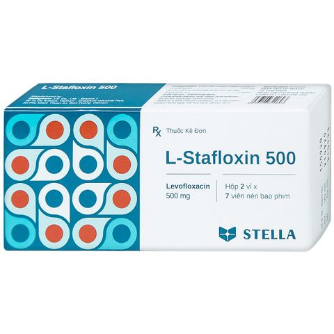  Thuốc L-Stafloxin 500 Stella điều trị nhiễm khuẩn (2 vỉ x 7 viên) 