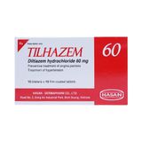  Thuốc Tilhazem 60 Hasan điều trị và dự phòng cơn đau thắt ngực (10 vỉ x 10 viên) 