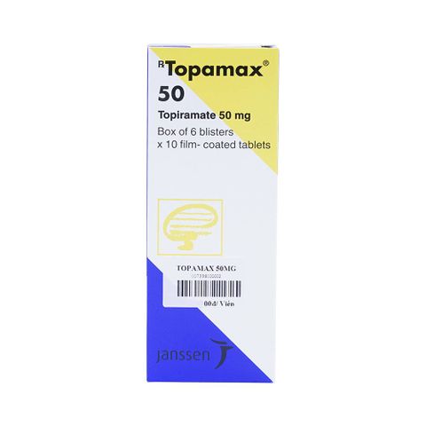  Thuốc Topamax 50 Janssen điều trị động kinh cục bộ, dự phòng đau nửa đầu (6 vỉ x 10 viên) 