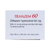  Thuốc Tilhazem 60 Hasan điều trị và dự phòng cơn đau thắt ngực (10 vỉ x 10 viên) 