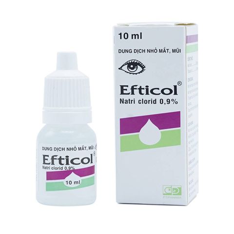  Thuốc Efticol Natri Clorid 0.9% Dược 3-2 dùng trong trường hợp rửa mắt, mũi (10ml) 