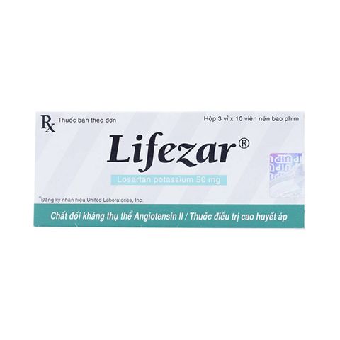  Viên nén Lifezar 50mg United điều trị cao huyết áp (3 vỉ x 10 viên) 
