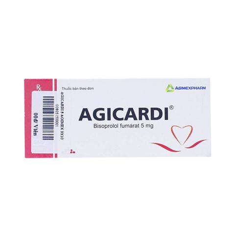  Thuốc Agicardi 5mg Agimexpharm điều trị tăng huyết áp, đau thắt ngực (3 vỉ x 10 viên) 