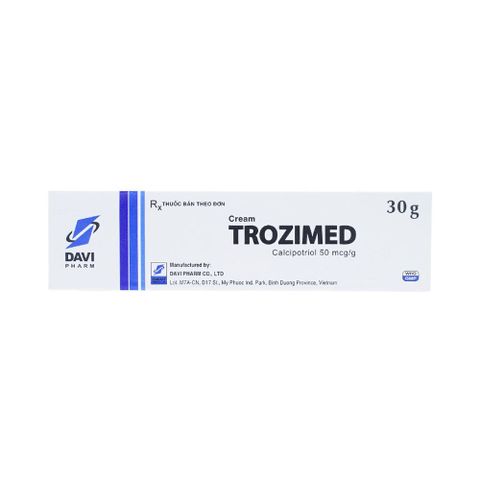  Kem bôi Cream Trozimed Davipharm điều trị vẩy nến mảng nhẹ và vừa (30g) 