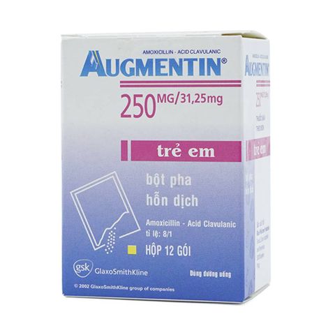  Bột Augmentin 250mg/31.25mg GSK điều trị nhiễm khuẩn (12 gói) 