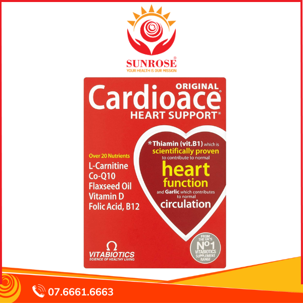  Thực phẩm bảo vệ sức khoẻ Cardioace bổ sung vitamin và khoáng chất cần thiết (2 vỉ x 15 viên) 