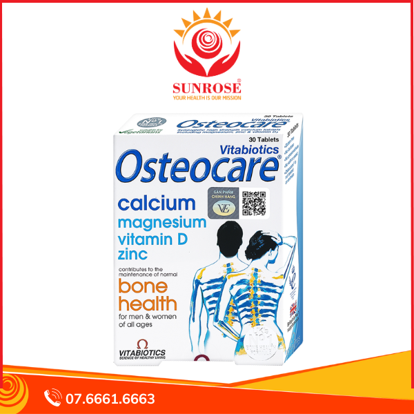  Viên nén Osteocare Vitabiotics bổ sung canxi, khoáng chất cho xương chắc khoẻ (2 vỉ x 15 viên) 